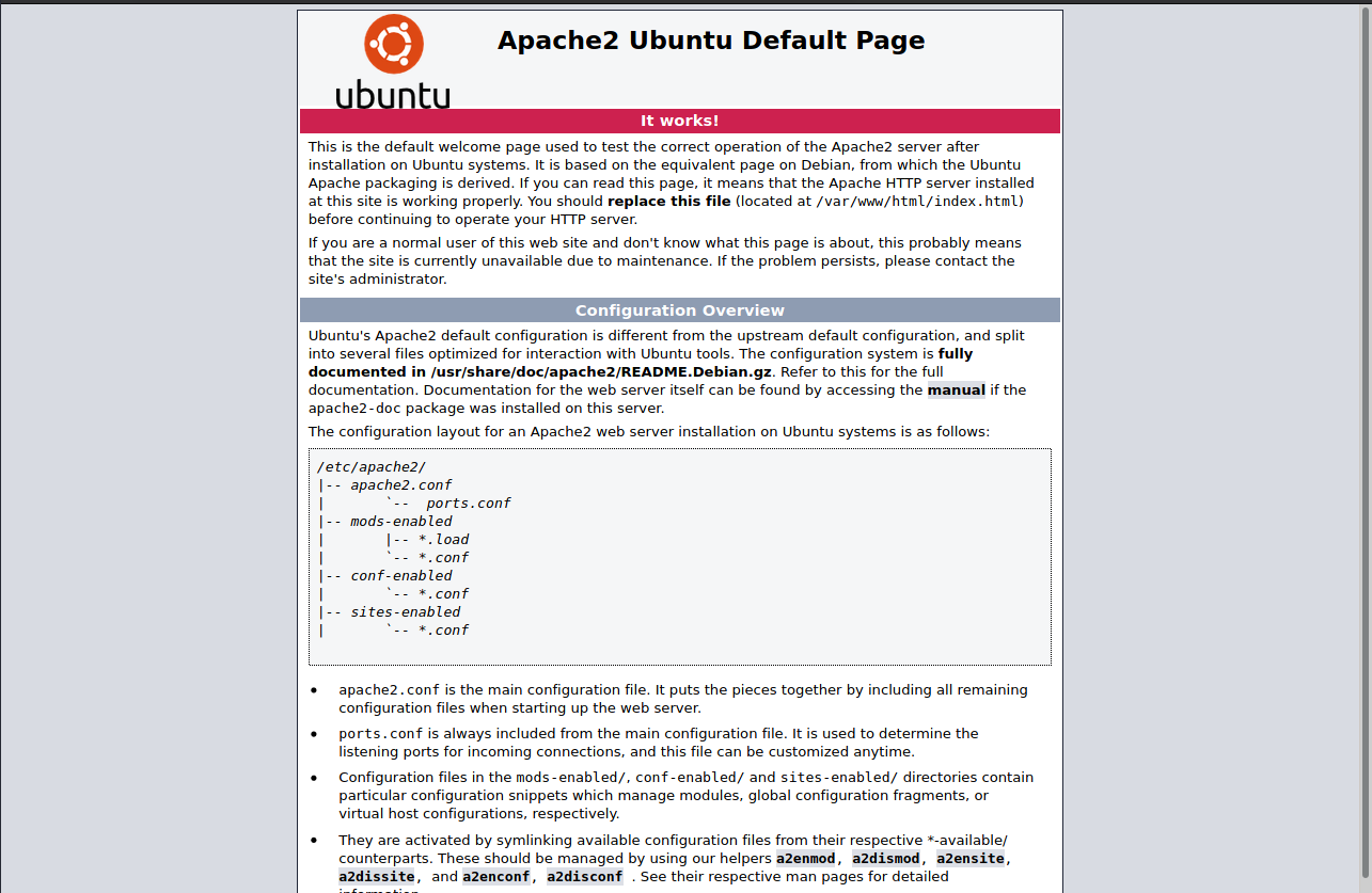 Apache2 Homepage